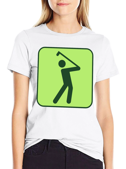 Golf Swing Graphic Tee - Black Cotton T-Shirt