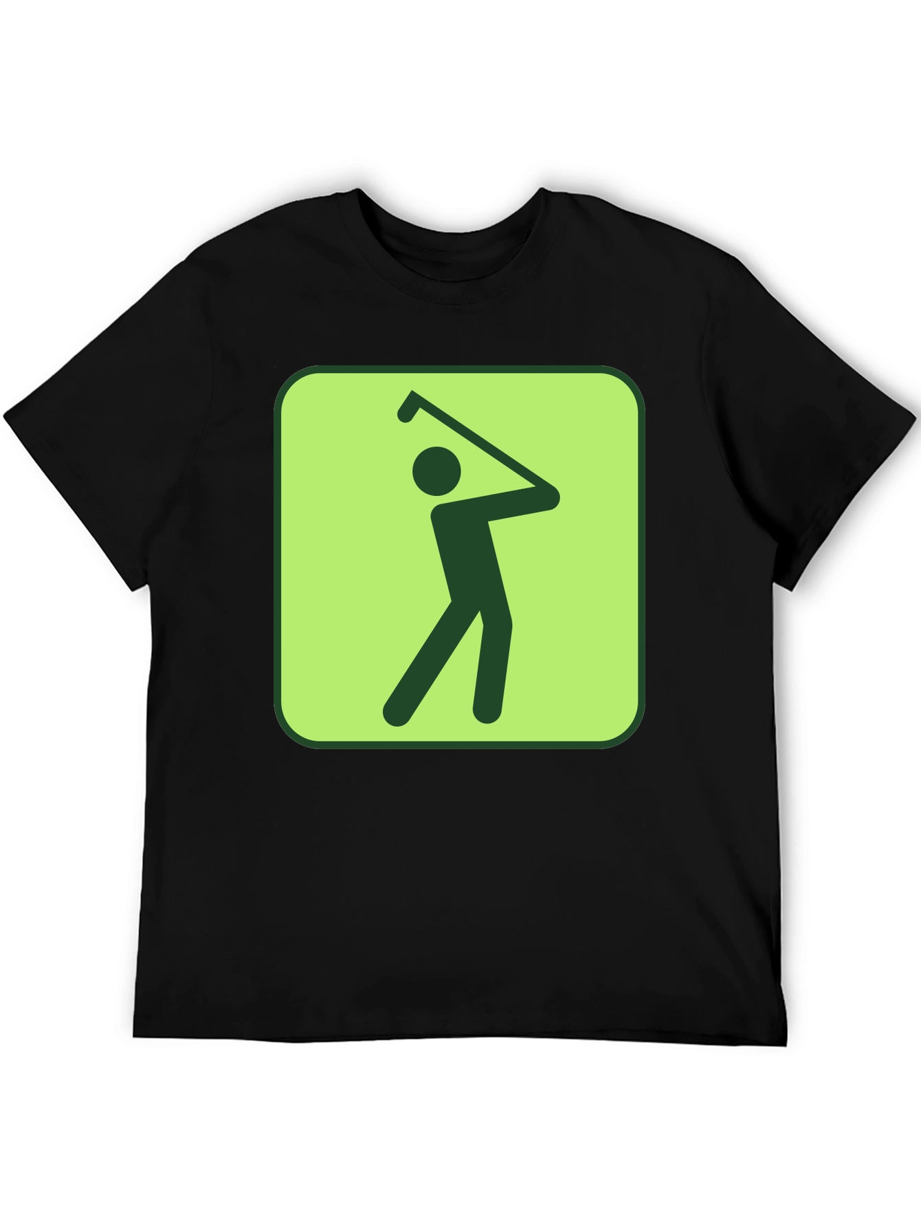 Golf Swing Graphic Tee - Black Cotton T-Shirt