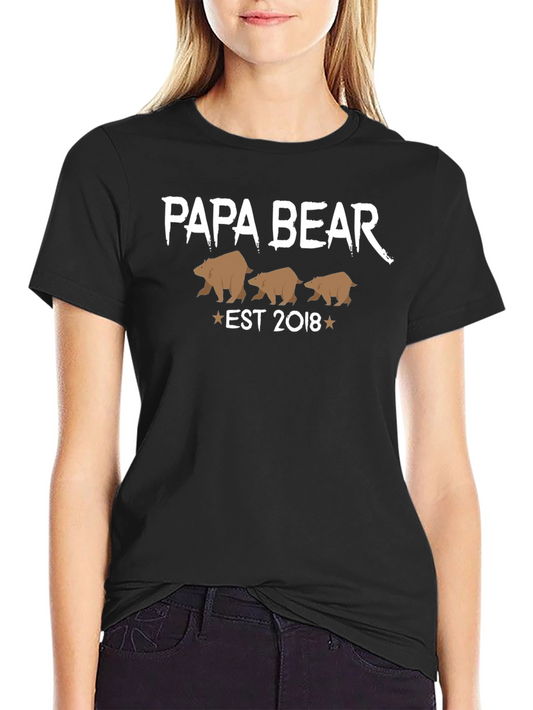 Papa Bear Est 2018 Graphic Tee - Fathers Day Gift