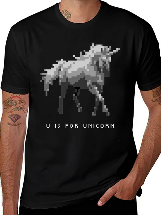 Pixel Unicorn Graphic T-Shirt - U is for Unicorn Tee
