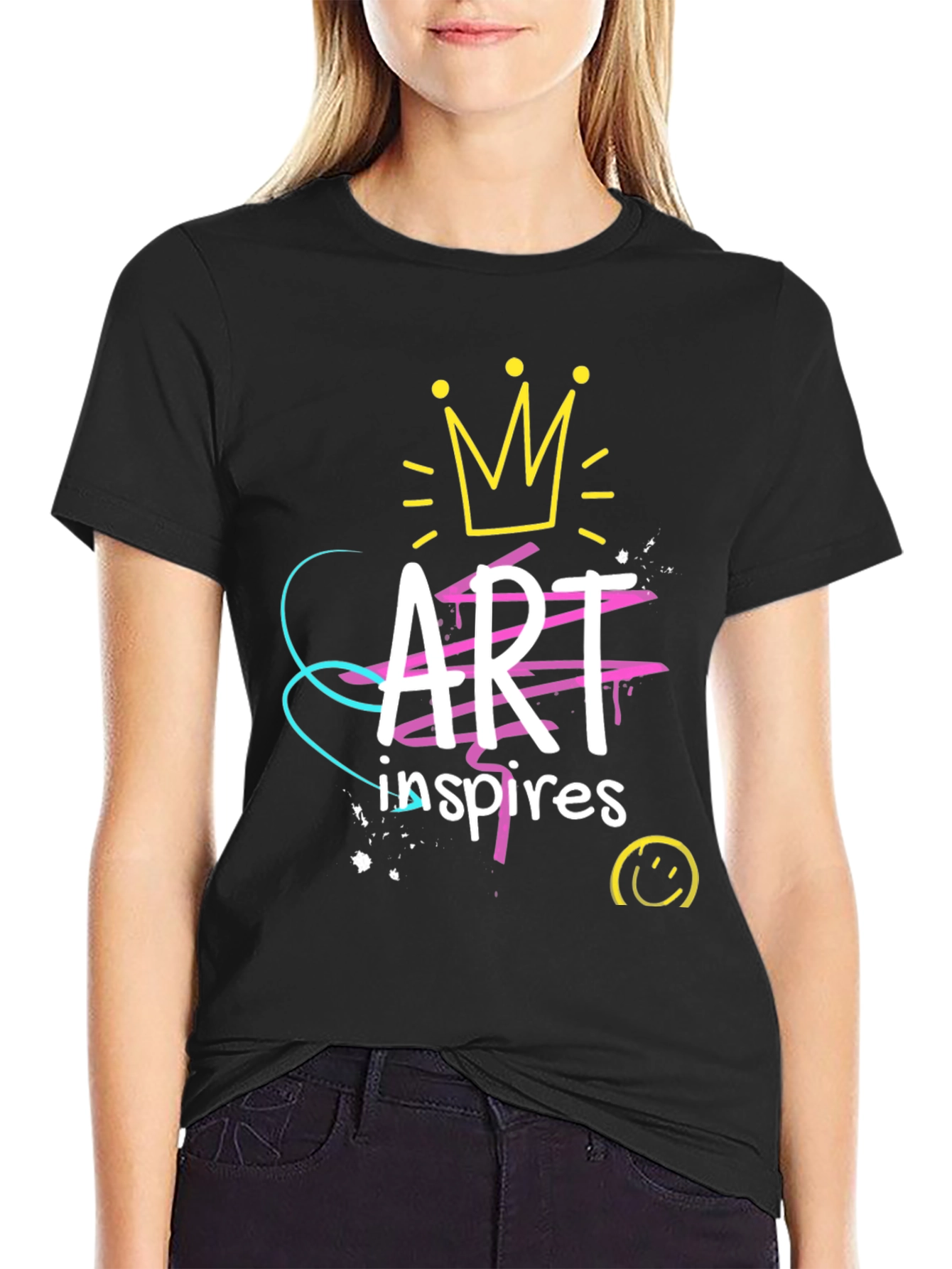 Art Inspires Black Graphic Tee