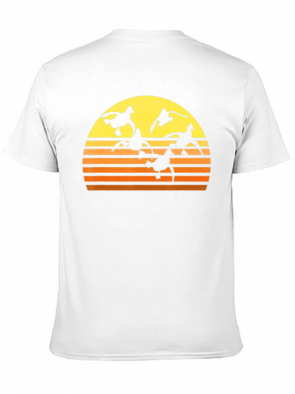 Sunset Ducks Graphic Tee - Black Cotton T-Shirt