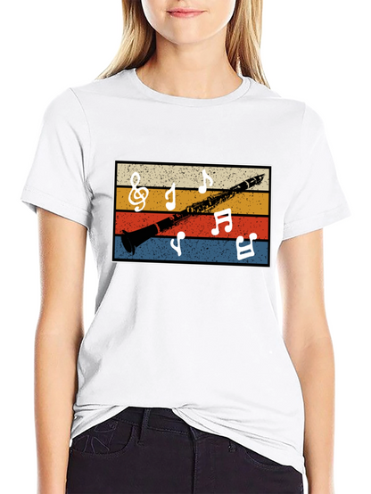 Retro Clarinet Music Notes Tee