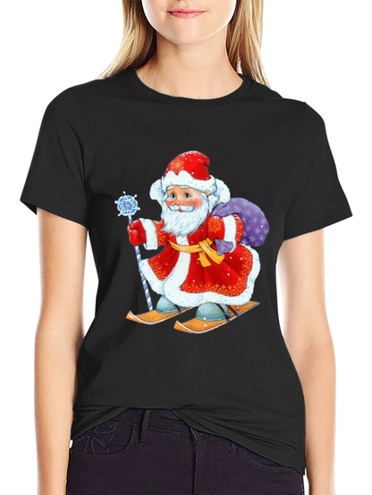 Festive Santa Skiing T-Shirt