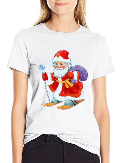 Festive Santa Skiing T-Shirt
