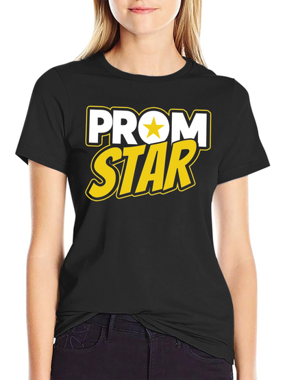 Prom Star Graphic Tee - Black Cotton T-Shirt