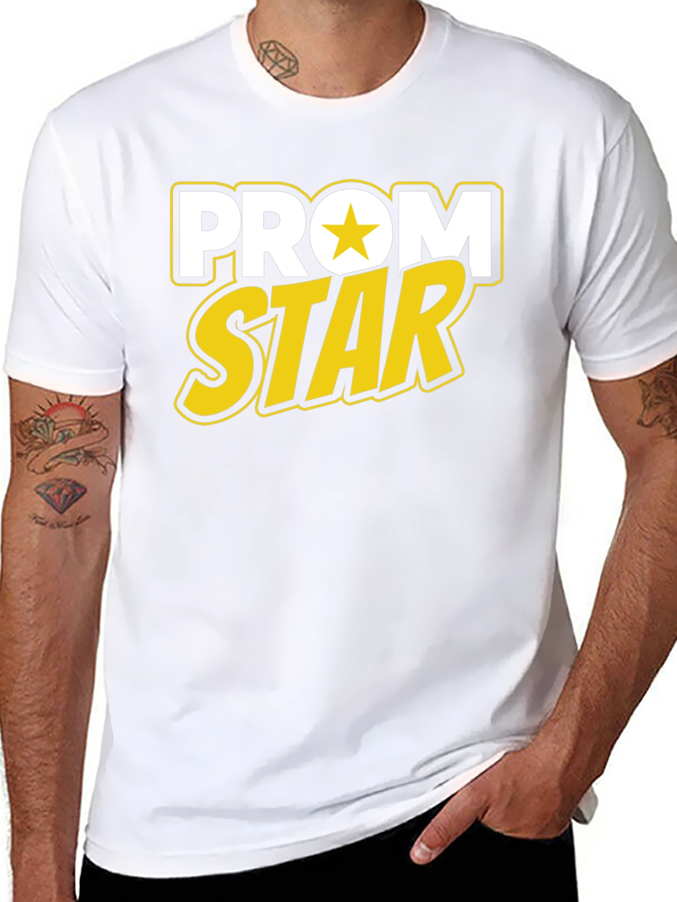 Prom Star Graphic Tee - Black Cotton T-Shirt
