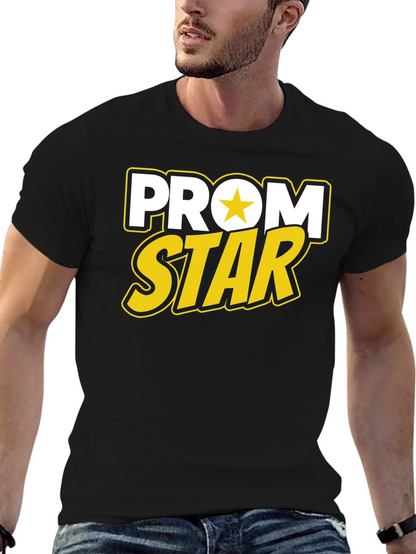Prom Star Graphic Tee - Black Cotton T-Shirt