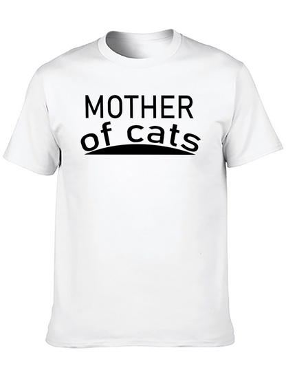 Mother of Cats Graphic T-Shirt - Black Casual Tee