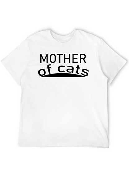 Mother of Cats Graphic T-Shirt - Black Casual Tee