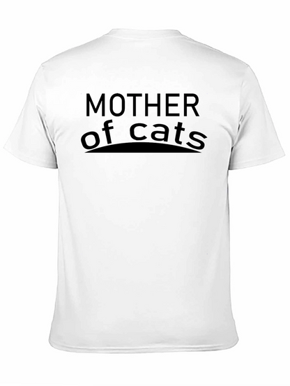 Mother of Cats Graphic T-Shirt - Black Casual Tee