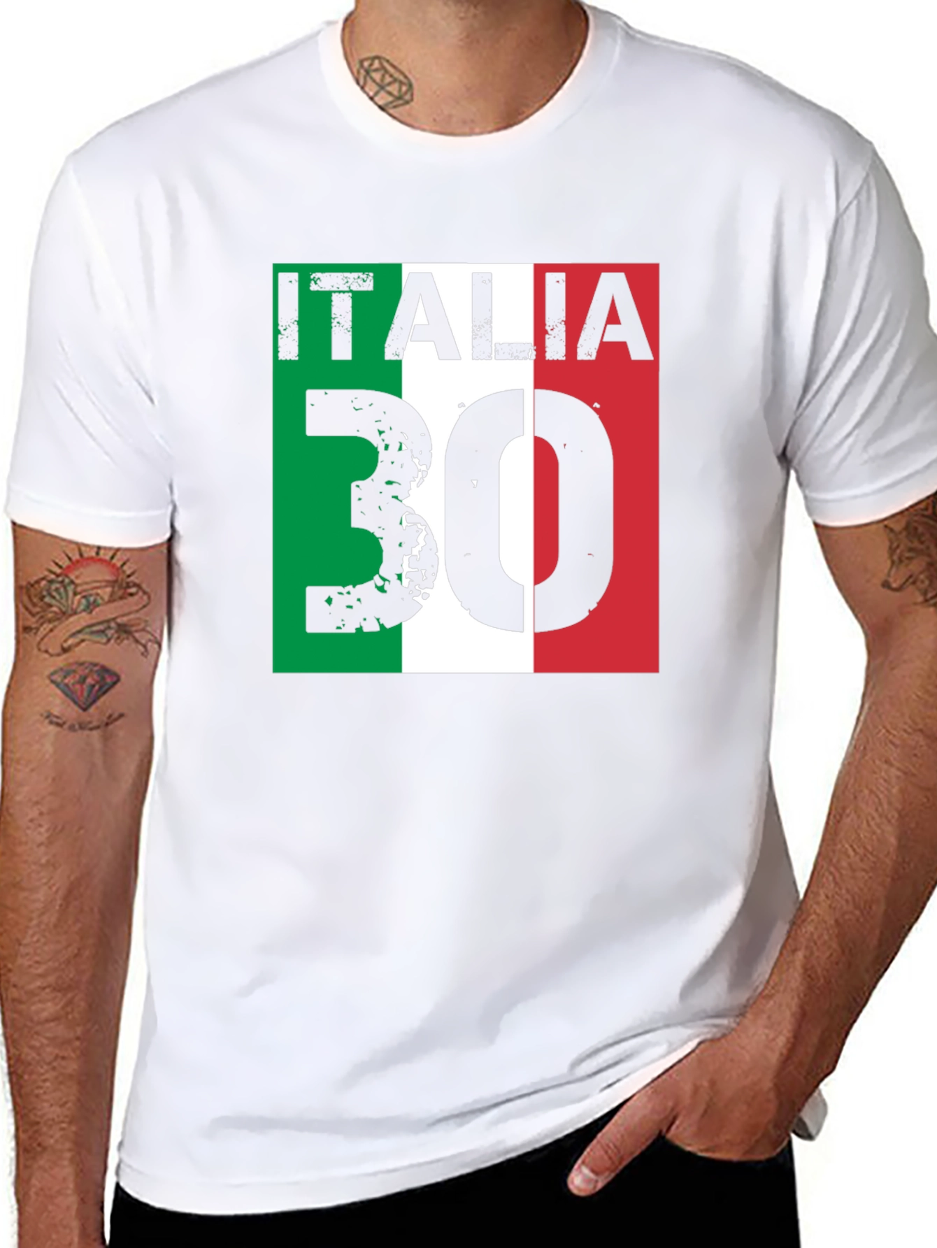 Italia 30 T-Shirt Italian Flag Graphic Tee