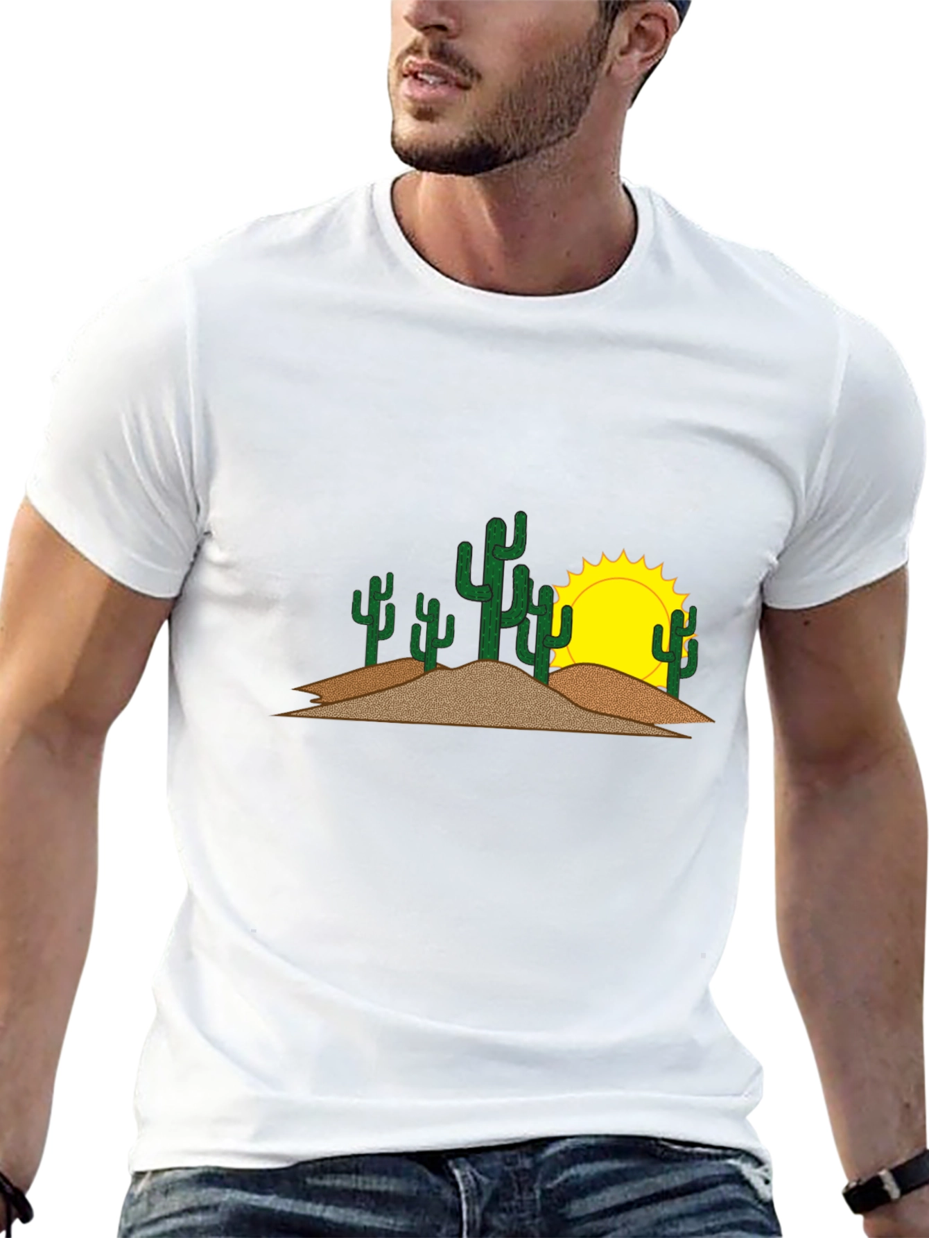 Cactus & Sun Graphic Tee - Black