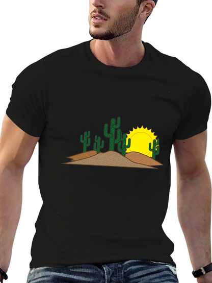 Cactus & Sun Graphic Tee - Black