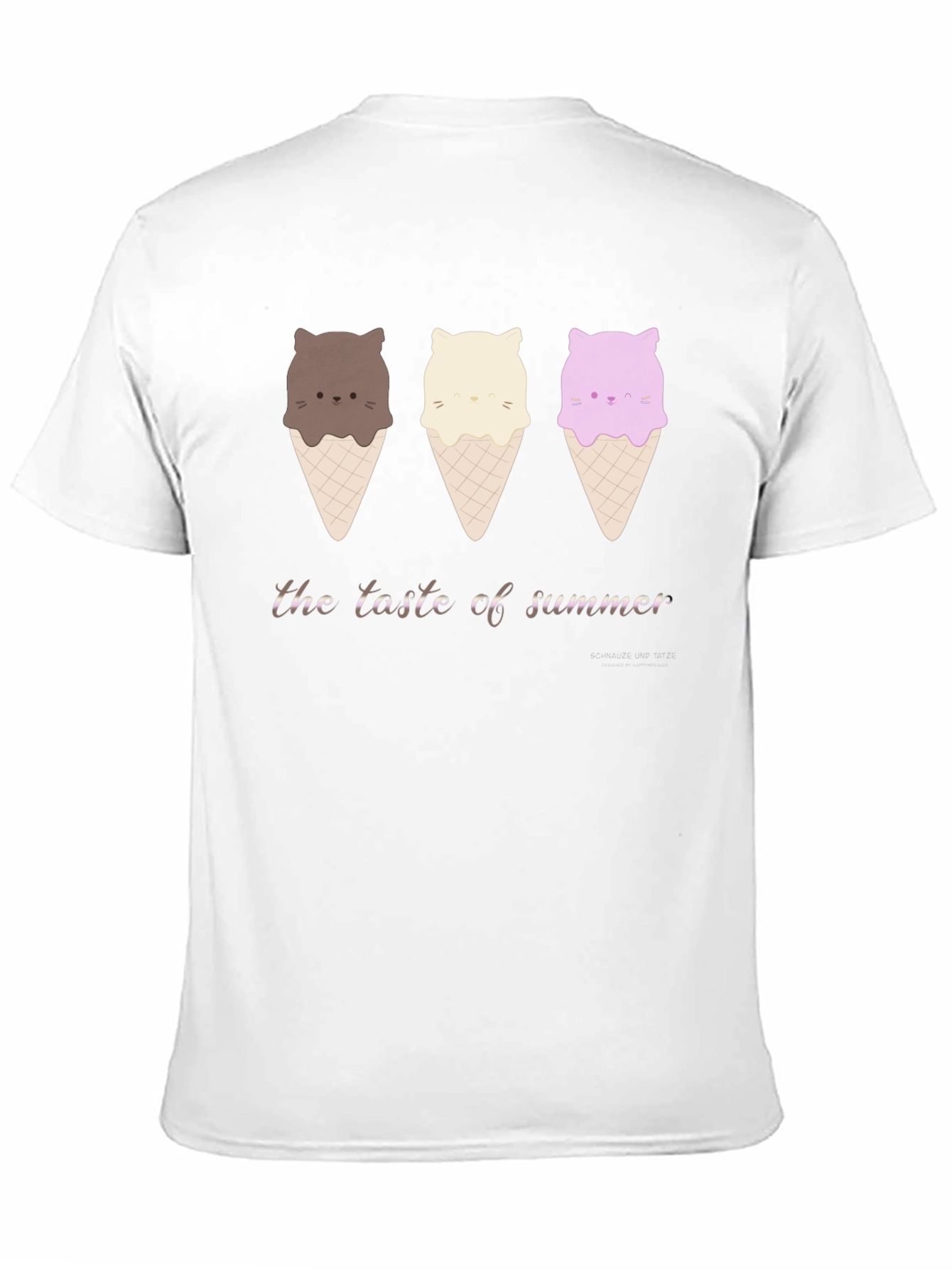 Cute Cat Ice Cream T-Shirt - Taste of Summer