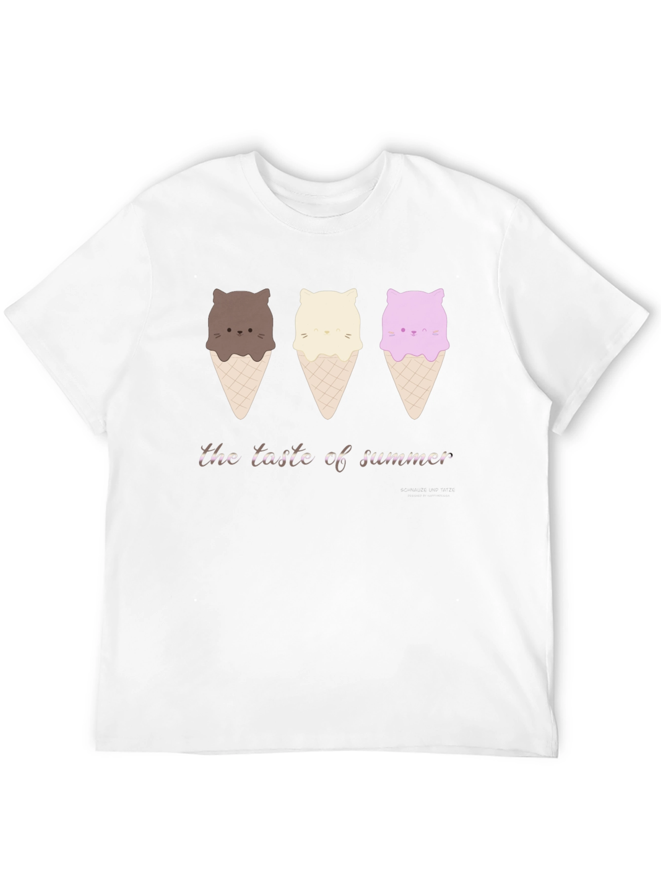 Cute Cat Ice Cream T-Shirt - Taste of Summer