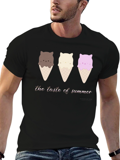 Cute Cat Ice Cream T-Shirt - Taste of Summer