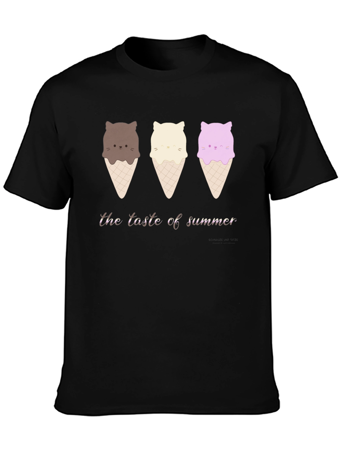 Cute Cat Ice Cream T-Shirt - Taste of Summer