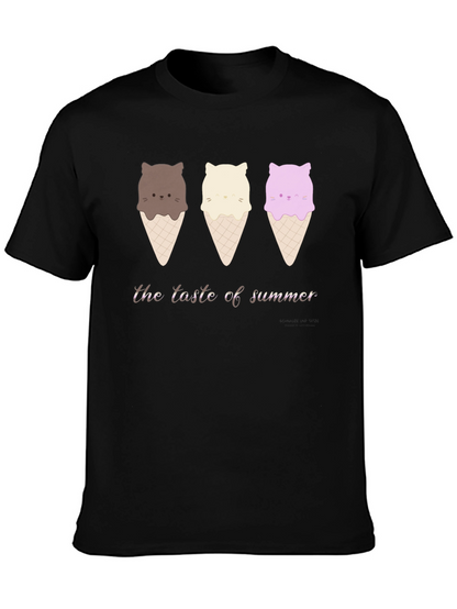 Cute Cat Ice Cream T-Shirt - Taste of Summer