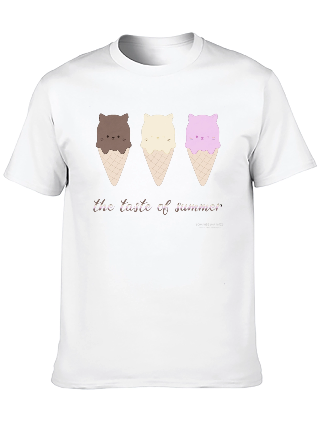 Cute Cat Ice Cream T-Shirt - Taste of Summer