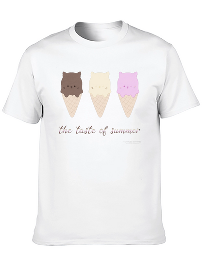 Cute Cat Ice Cream T-Shirt - Taste of Summer