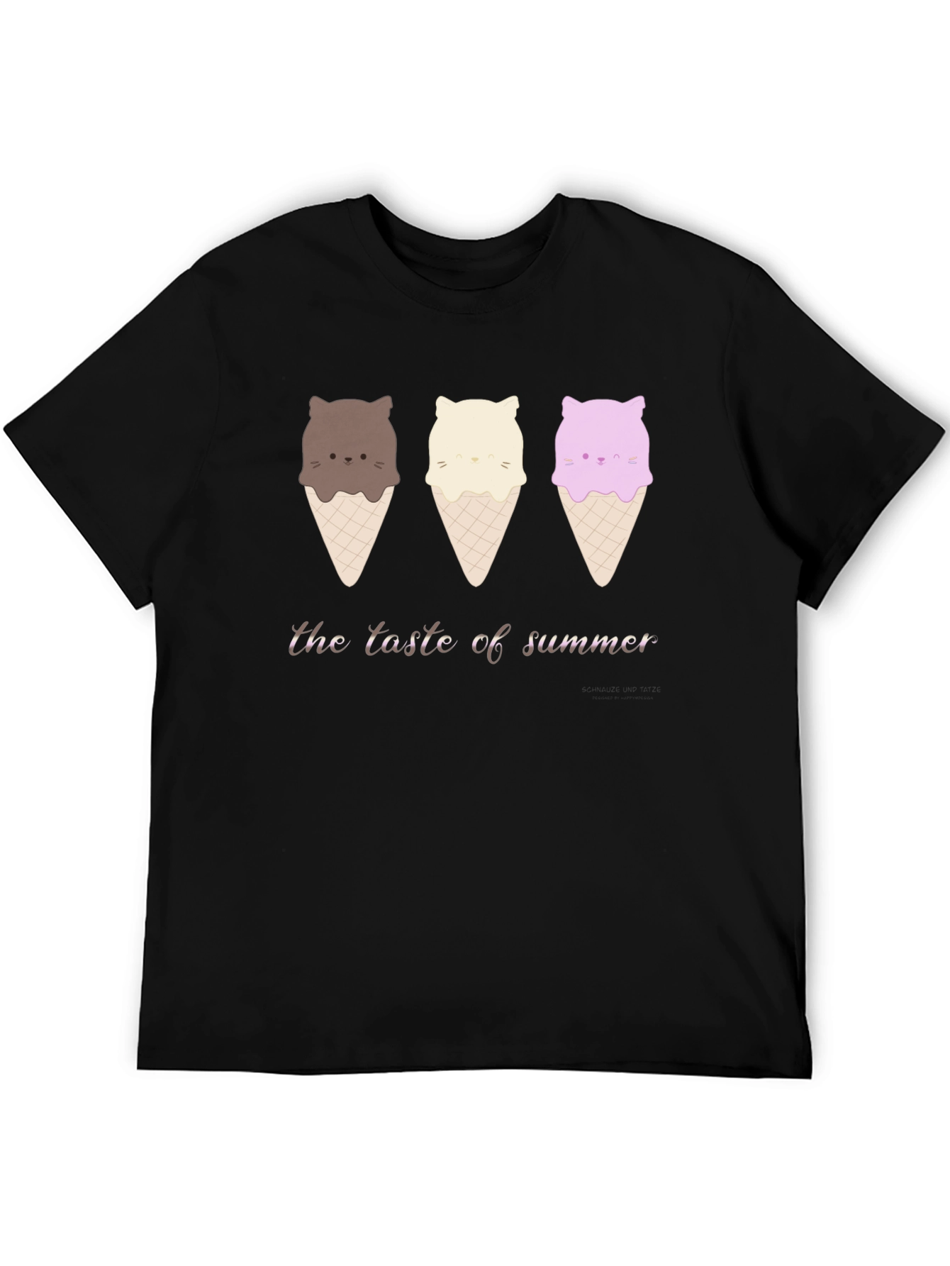 Cute Cat Ice Cream T-Shirt - Taste of Summer