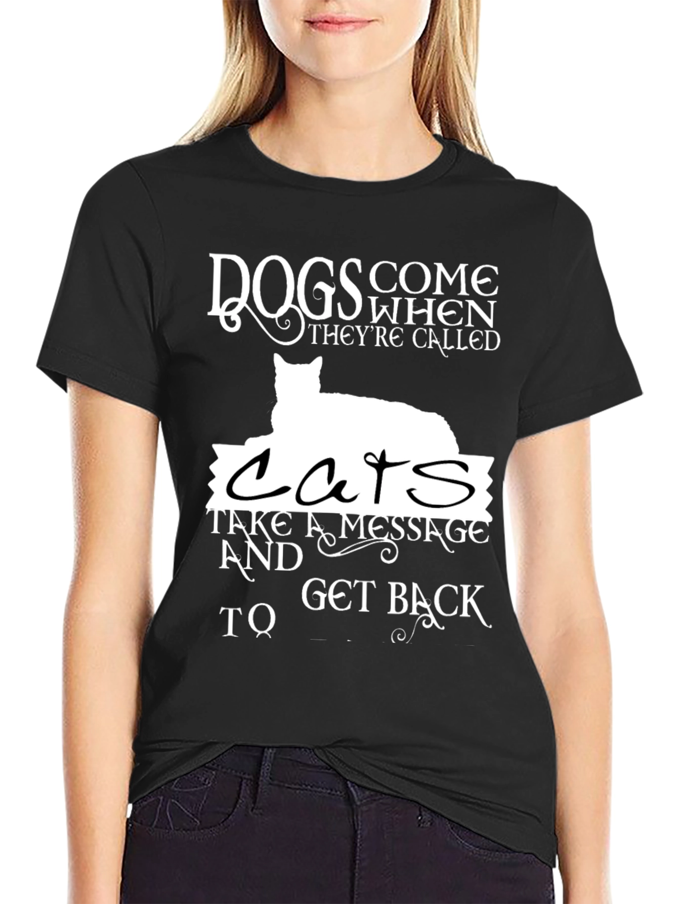 Cats vs Dogs Graphic Print T-Shirt