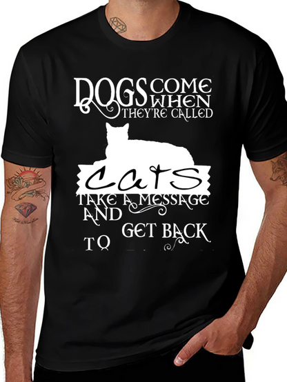 Cats vs Dogs Graphic Print T-Shirt