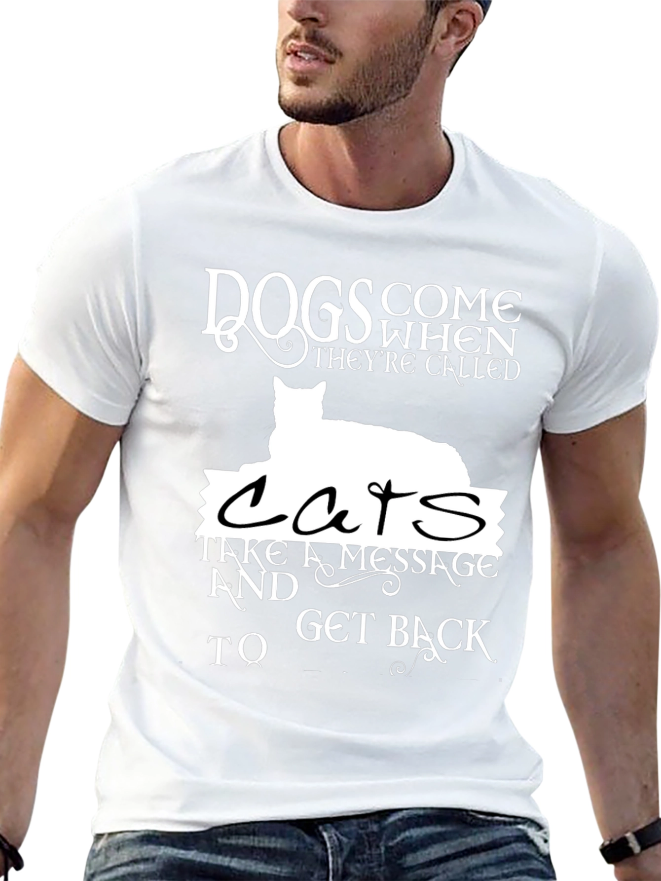 Cats vs Dogs Graphic Print T-Shirt