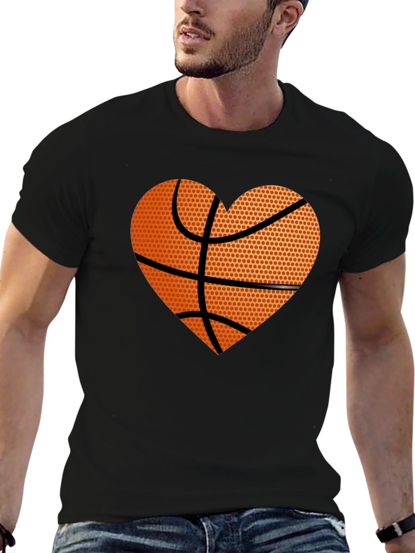 Basketball Heart Graphic Tee - Love the Game!