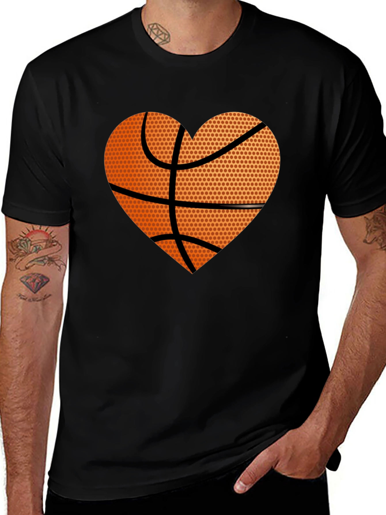 Basketball Heart Graphic Tee - Love the Game!