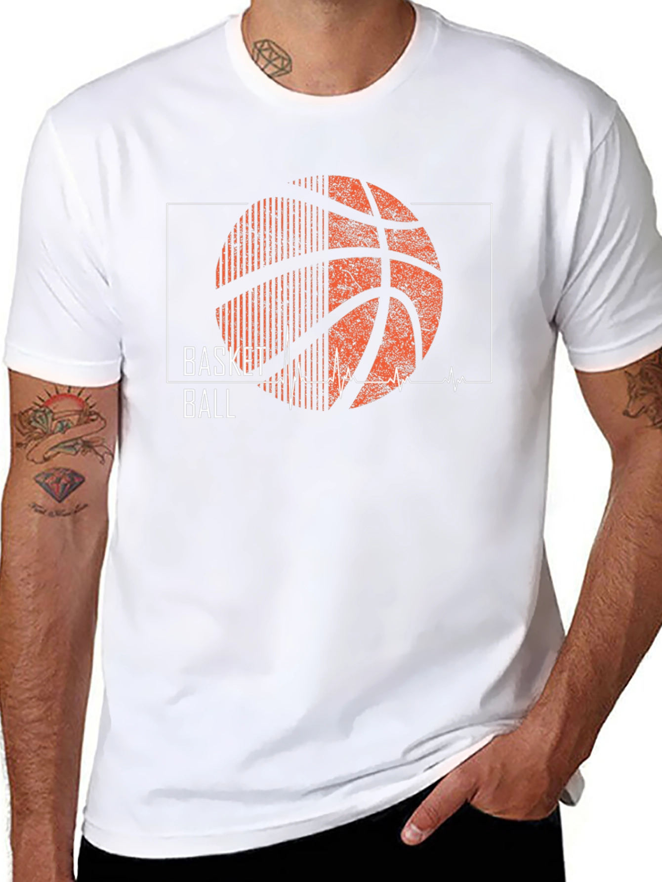 Basketball Heartbeat Graphic T-Shirt