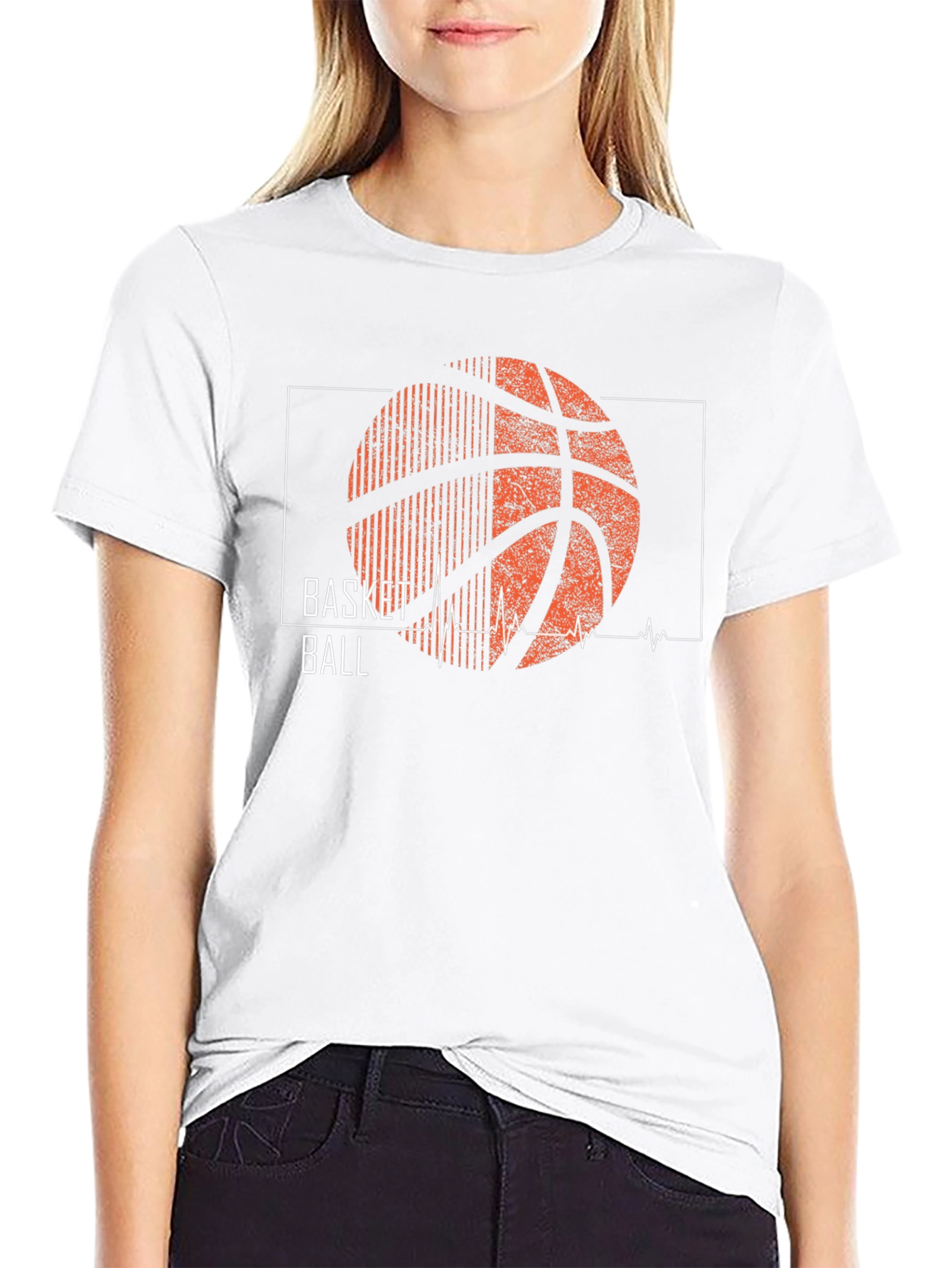 Basketball Heartbeat Graphic T-Shirt