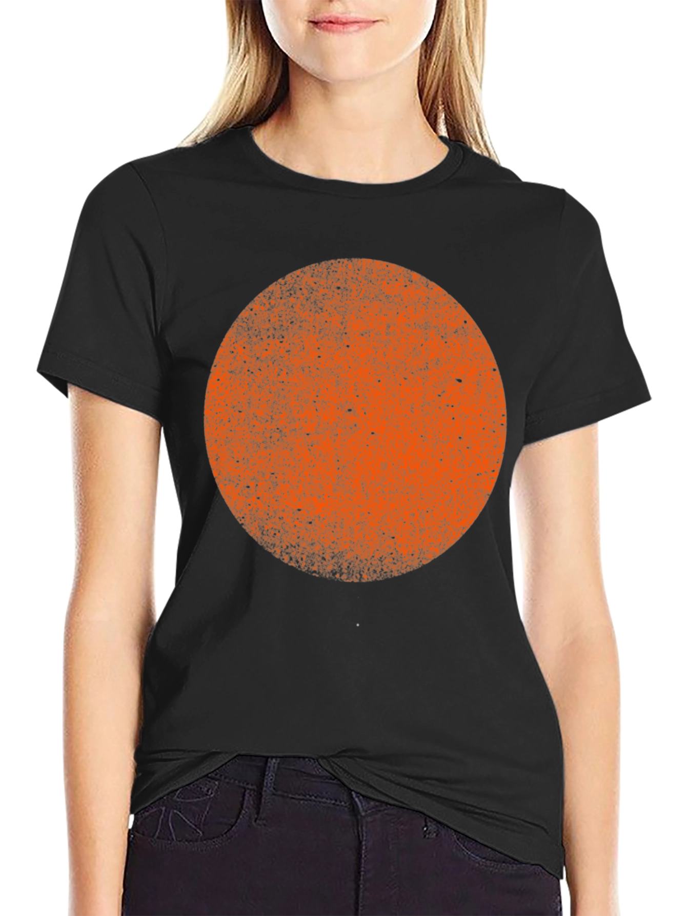 Abstract Orange Circle Graphic Tee
