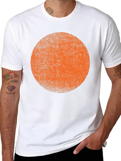 Abstract Orange Circle Graphic Tee