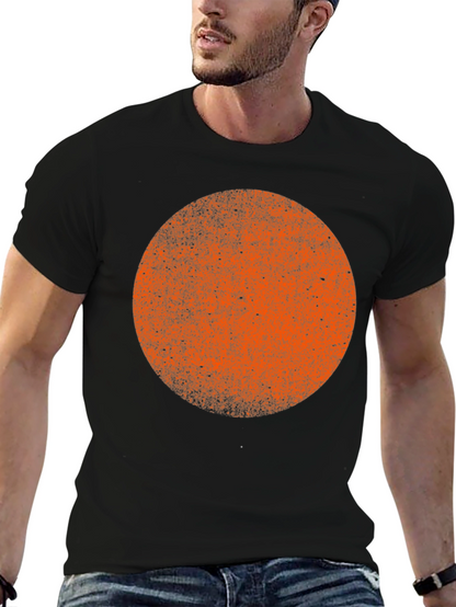 Abstract Orange Circle Graphic Tee
