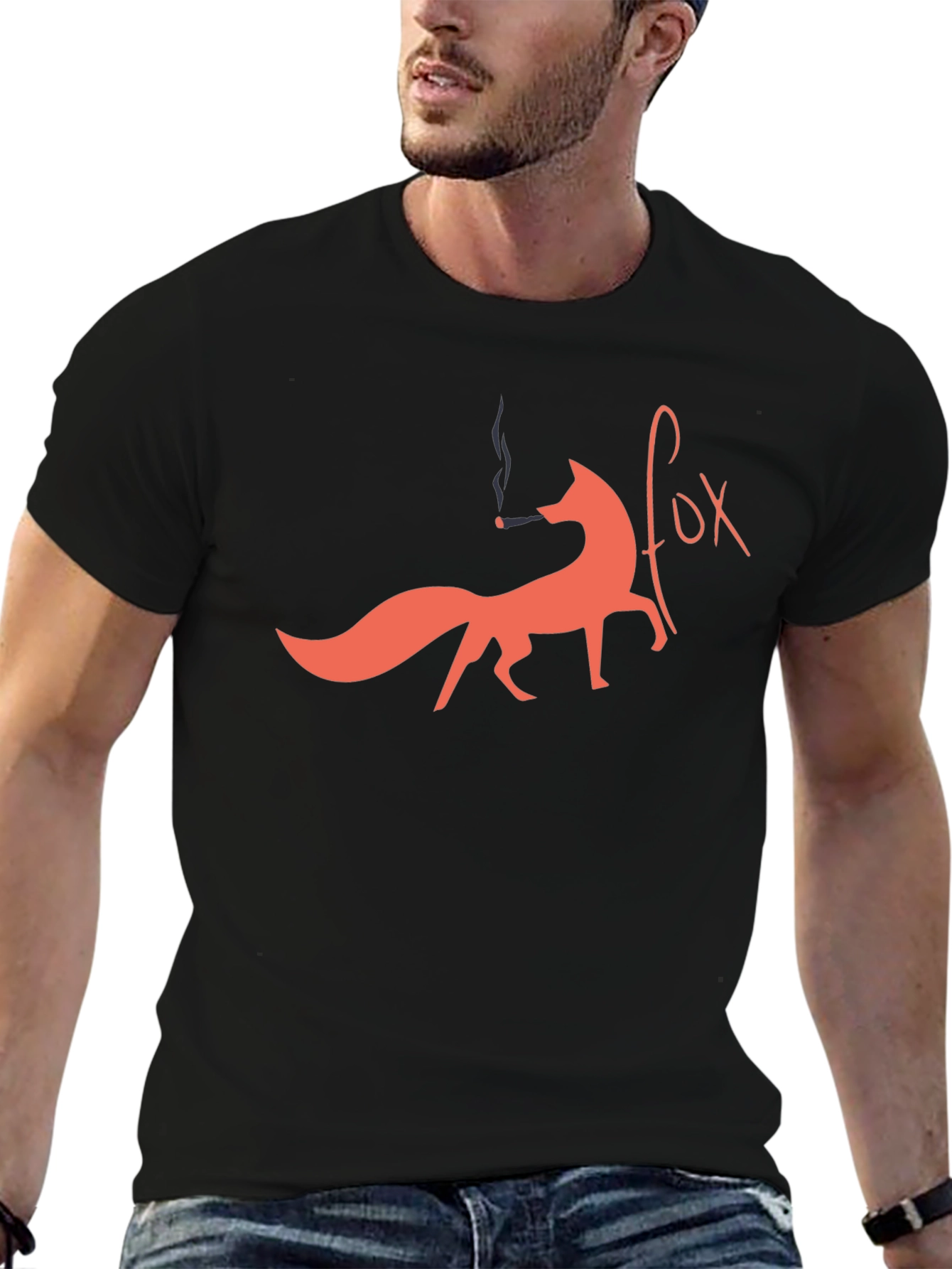 Smoking Fox Graphic Tee - Unique Design