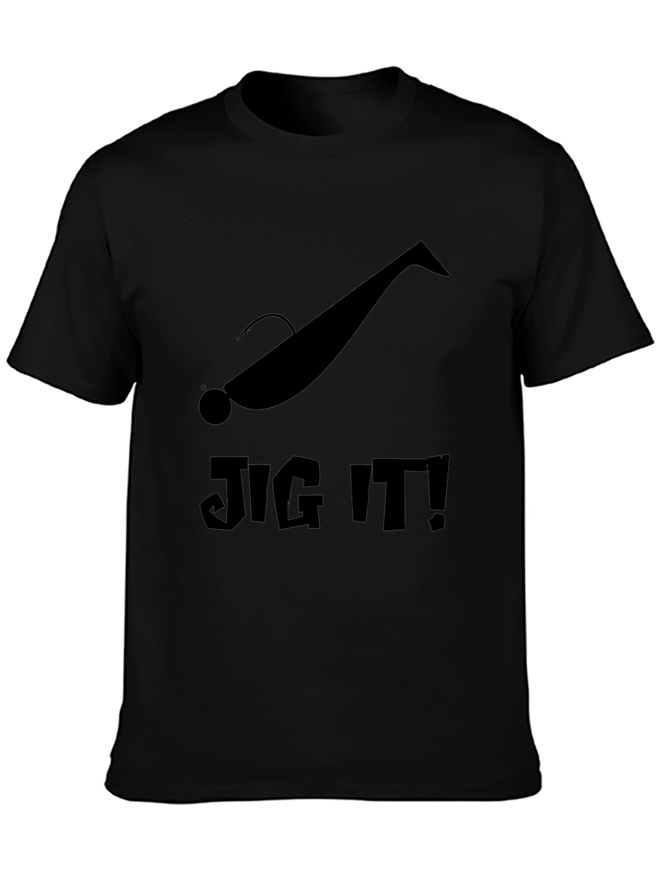 Jig It! Fishing Lure Black Graphic T-Shirt