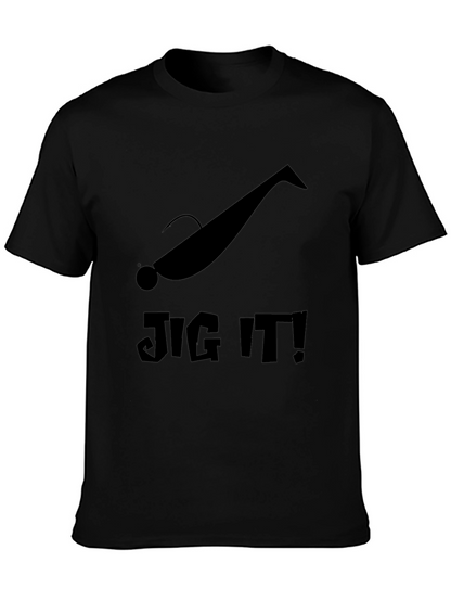 Jig It! Fishing Lure Black Graphic T-Shirt