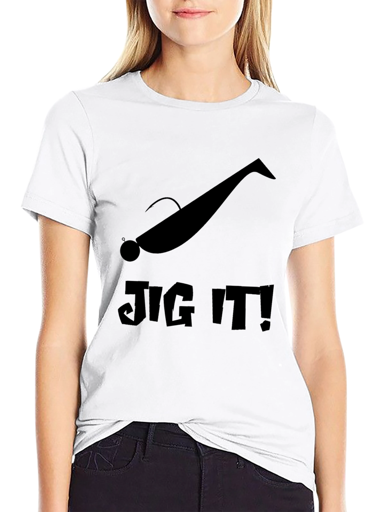 Jig It! Fishing Lure Black Graphic T-Shirt