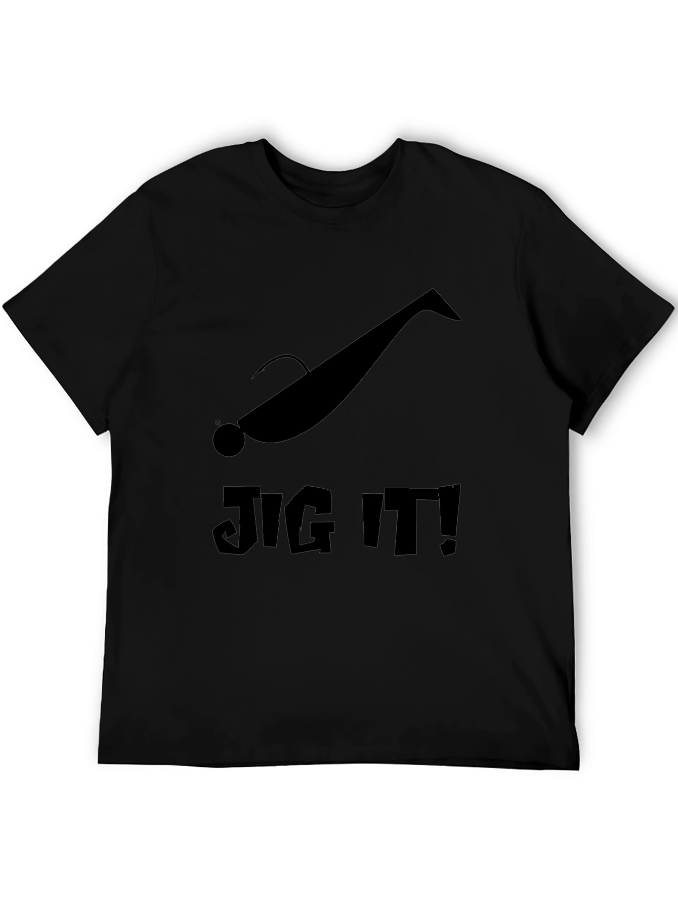 Jig It! Fishing Lure Black Graphic T-Shirt