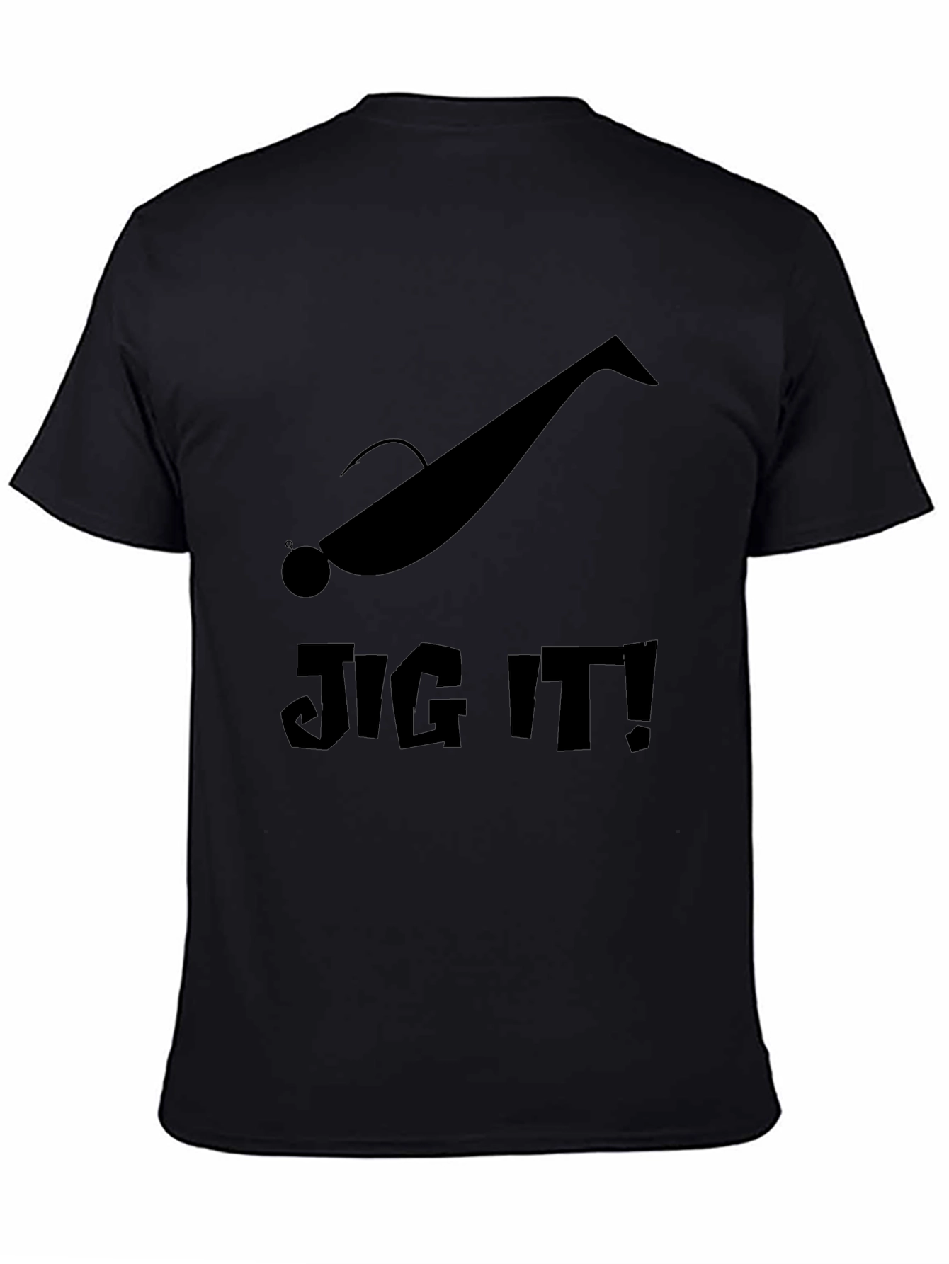 Jig It! Fishing Lure Black Graphic T-Shirt