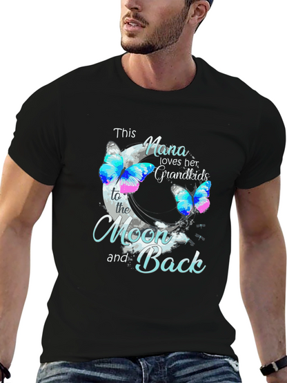 Nana Loves Her Grandkids Black T-Shirt