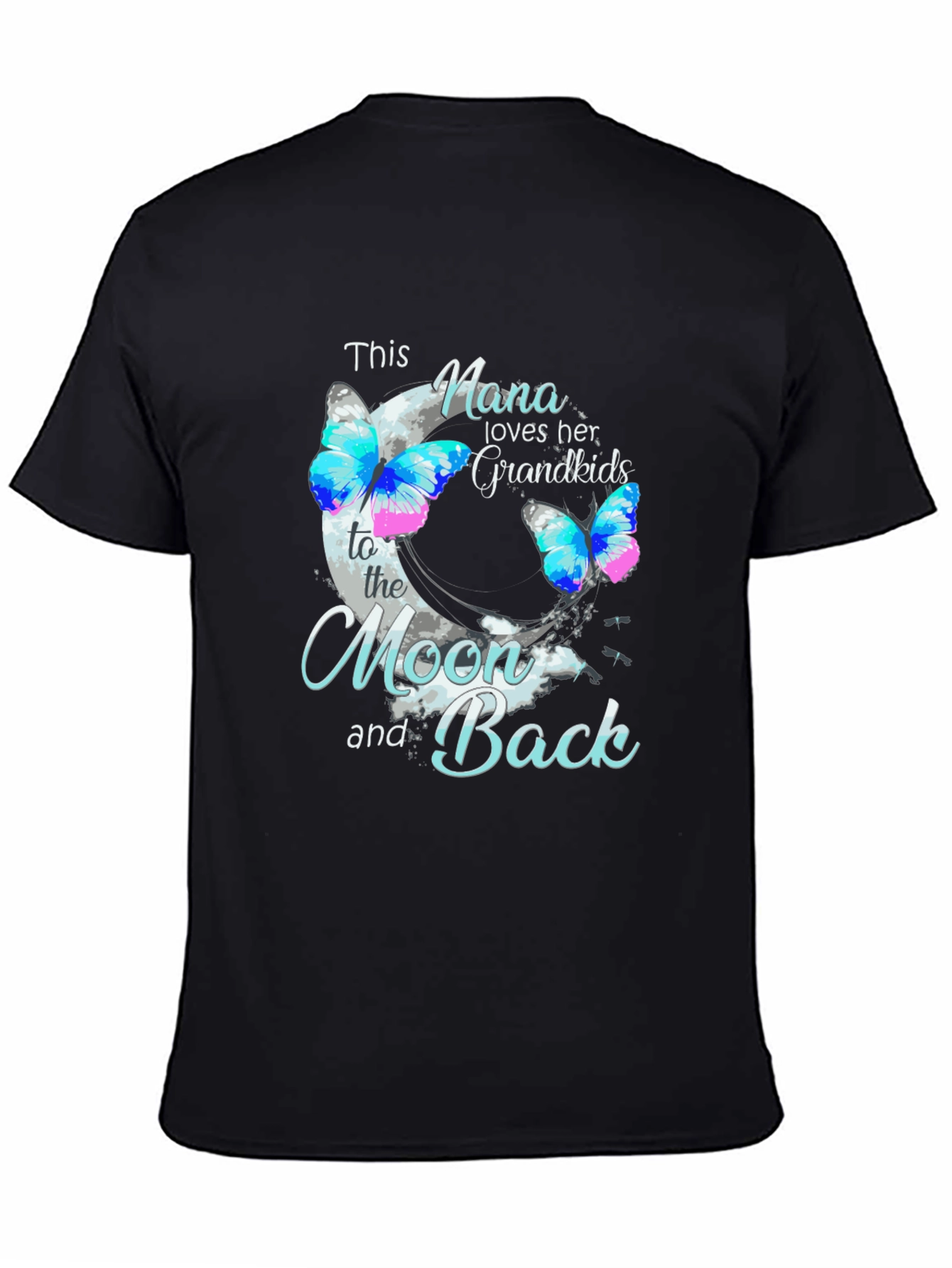 Nana Loves Her Grandkids Black T-Shirt