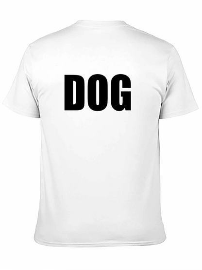 Dog Graphic Crew Neck T-Shirt - Casual Style