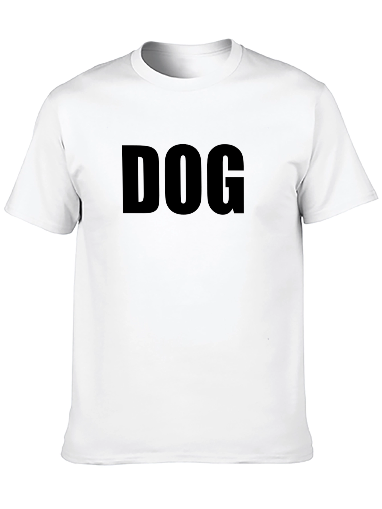 Dog Graphic Crew Neck T-Shirt - Casual Style
