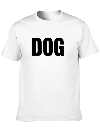 Dog Graphic Crew Neck T-Shirt - Casual Style