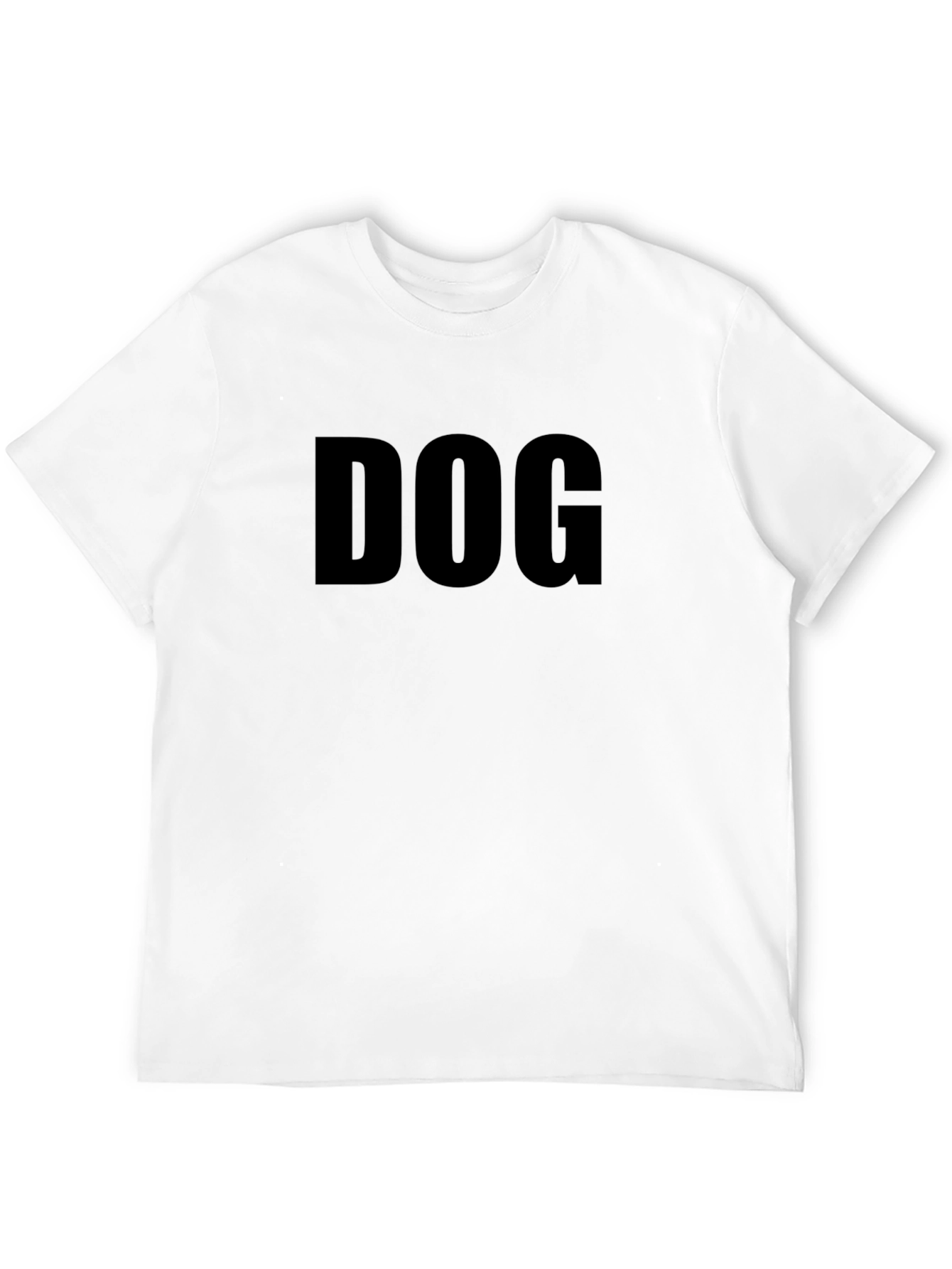 Dog Graphic Crew Neck T-Shirt - Casual Style