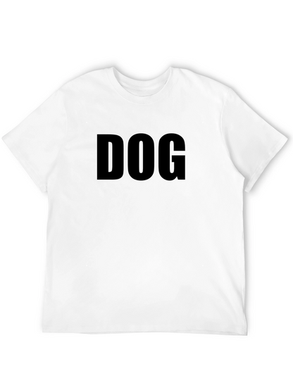 Dog Graphic Crew Neck T-Shirt - Casual Style