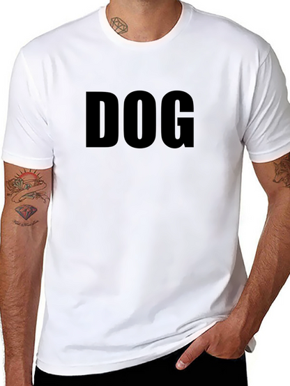 Dog Graphic Crew Neck T-Shirt - Casual Style